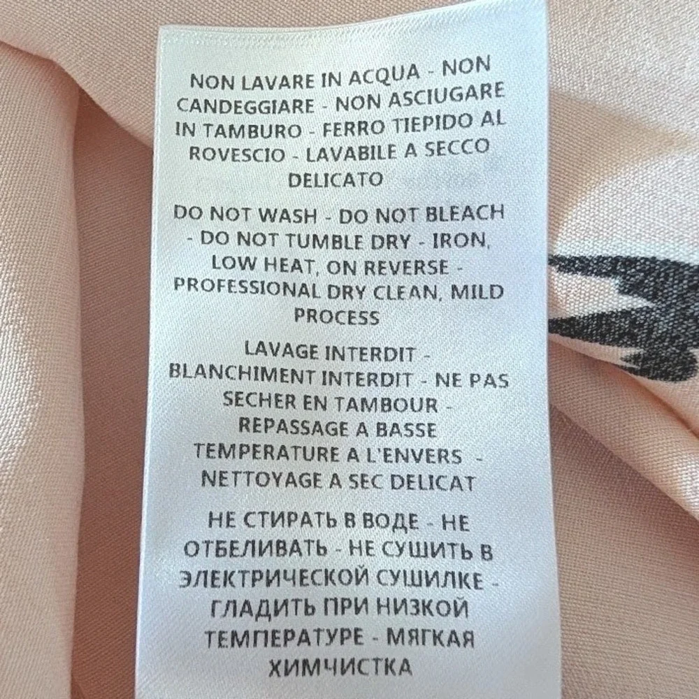 McQ Alexander McQueen Pink Swallow Bird Print Cold Shoulder Ruffle Top Size 44 - Picture 10 of 11